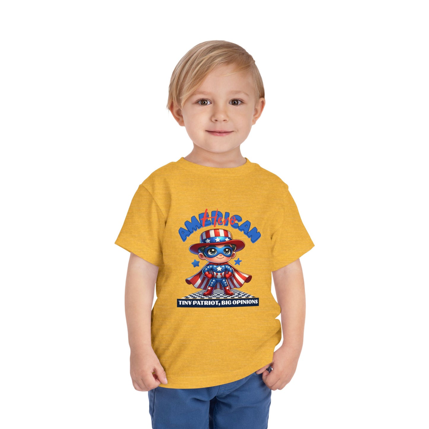 Superhero Toddler Tee - 'American' Design for Kids, Fun Patriotic Shirt for Independence Day, Fourth of July, Birthday Parties, Cute [...]