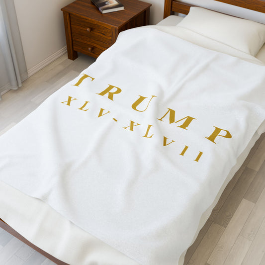 TRUMP XLV–XLVII: The Golden Era Blanket, Plush Cozy Blanket, Independence Day Decor, Gift for Patriots, Soft Blanket for Home