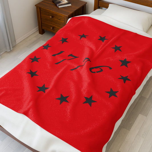 The 1776 Snuggle Rebellion Velveteen Plush Blanket, Cozy Throw, Independence Day Decor, Gift for Patriots, Soft Blanket for Home
