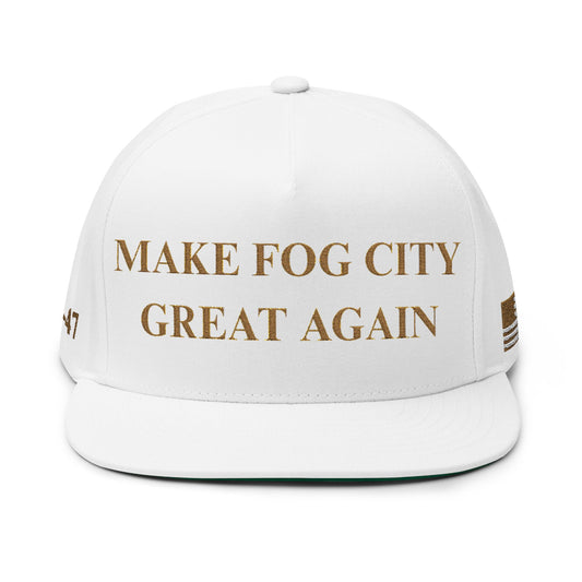 MAGA - Stylish Embroidered Flat Bill Cap - Make Fog City Great Again, Trendy Hat, Gift for Dad, Streetwear Accessory, Summer Fashion
