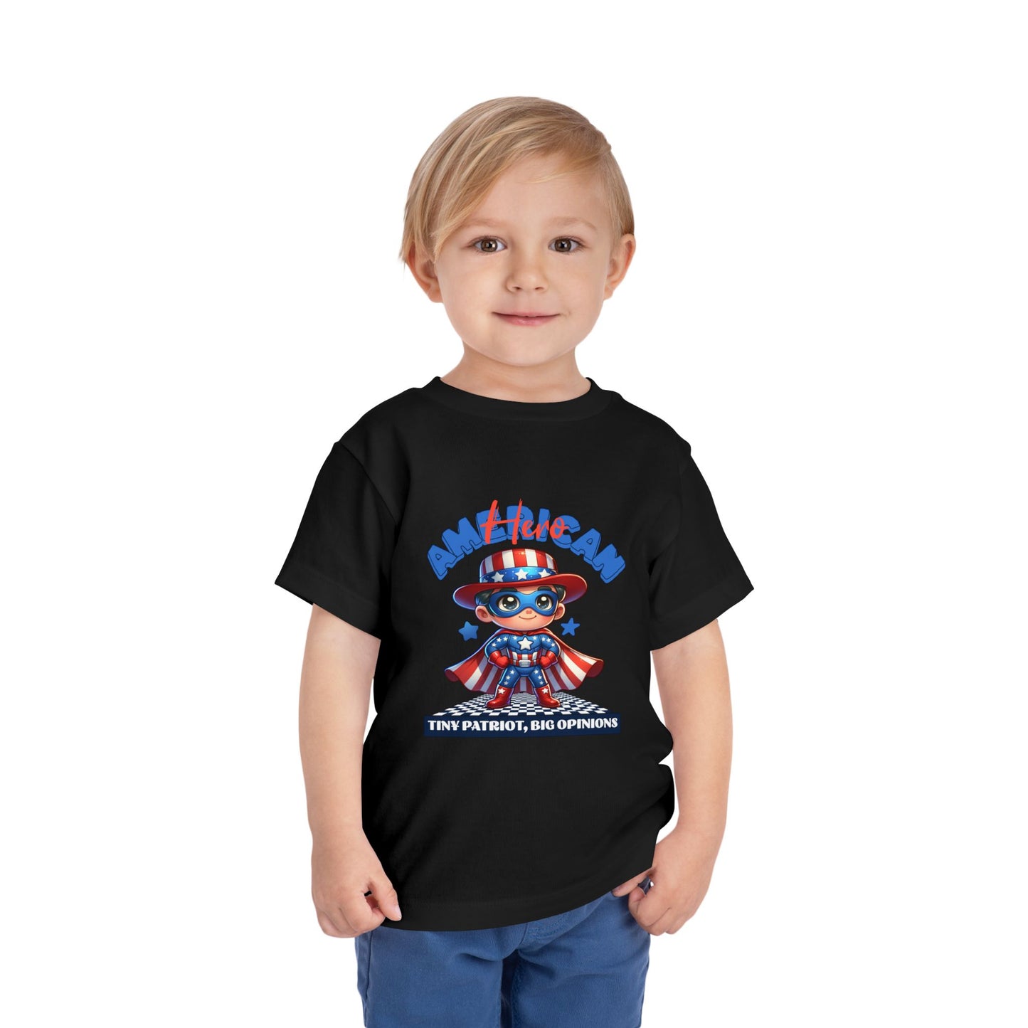 Superhero Toddler Tee - 'American' Design for Kids, Fun Patriotic Shirt for Independence Day, Fourth of July, Birthday Parties, Cute [...]
