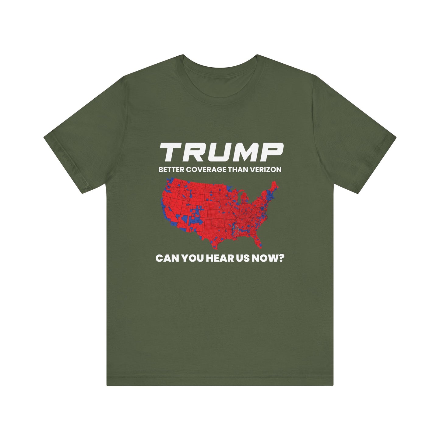 Trump 2024 Election Tee - Better Coverage Than Verizon, Unisex Jersey Short Sleeve T-Shirt, Political Humor Shirt, Election Day Apparel, [...]