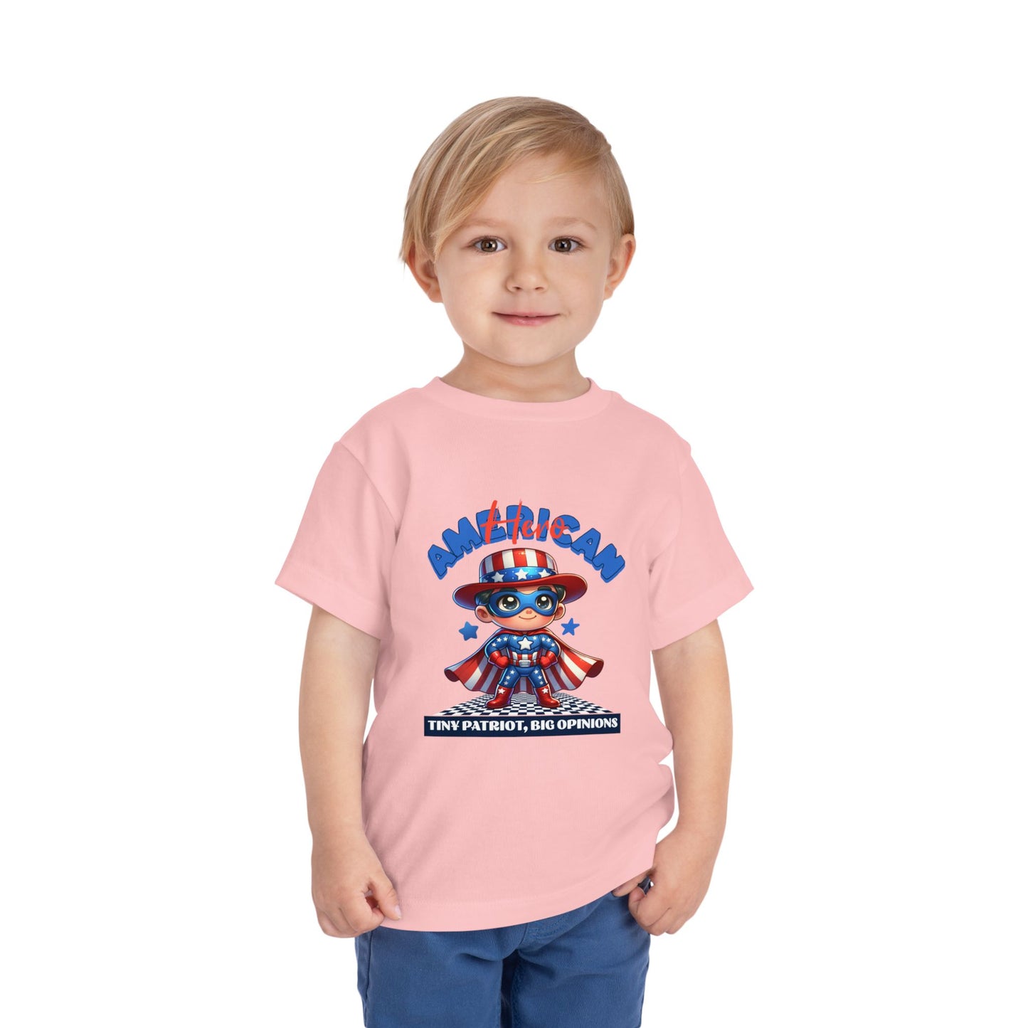 Superhero Toddler Tee - 'American' Design for Kids, Fun Patriotic Shirt for Independence Day, Fourth of July, Birthday Parties, Cute [...]