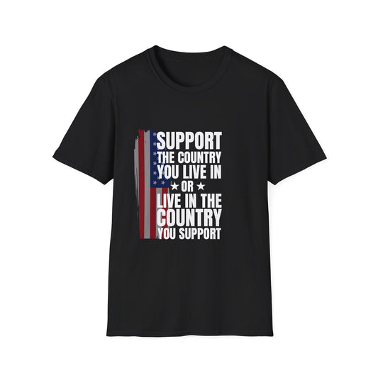 Patriotic Softstyle T-Shirt, Supportive Statement Tee, Unisex Casual Wear, Gift for Patriots, Everyday Comfort Tee