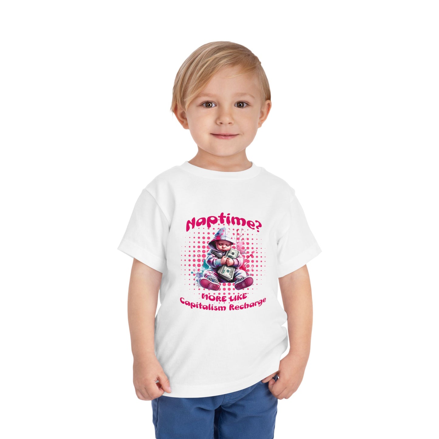 Toddler Tee with 'Naptime? More Like Capitalism Recharge' Design - Cute Kids Shirt, Funny Toddler Apparel, Birthday Gift, Everyday [...]