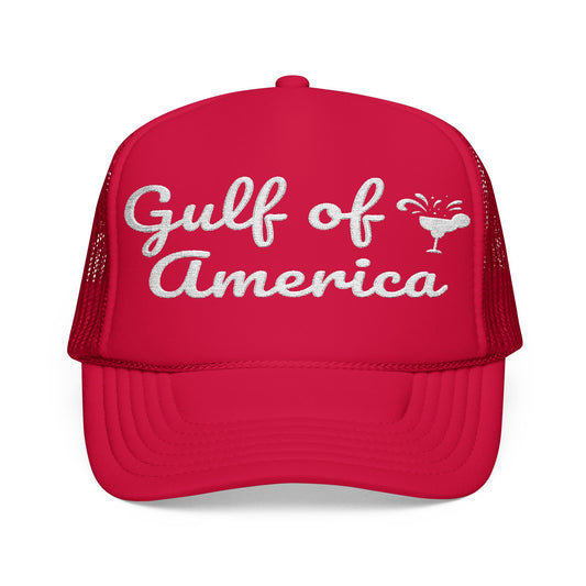 MAGA, Gulf of America Embroidered Foam Trucker Hat, Stylish Summer Cap, Beach Accessory, Embroidered Gift, Outdoor Hat