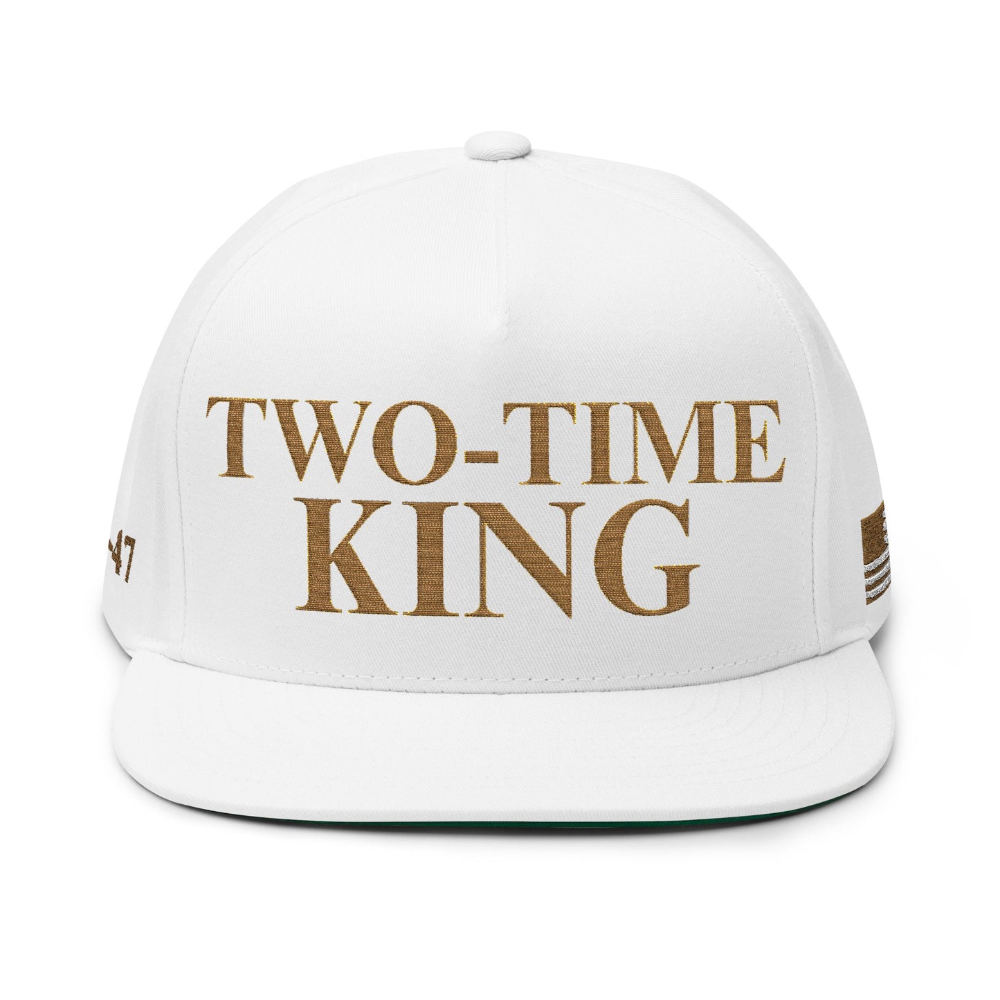 MAGA - Stylish Flat Bill Cap - Two-Time King Embroidered Hat, Trendy Gift for Him, Casual Summer Accessory, Cap for Sports Events, Birthday Present