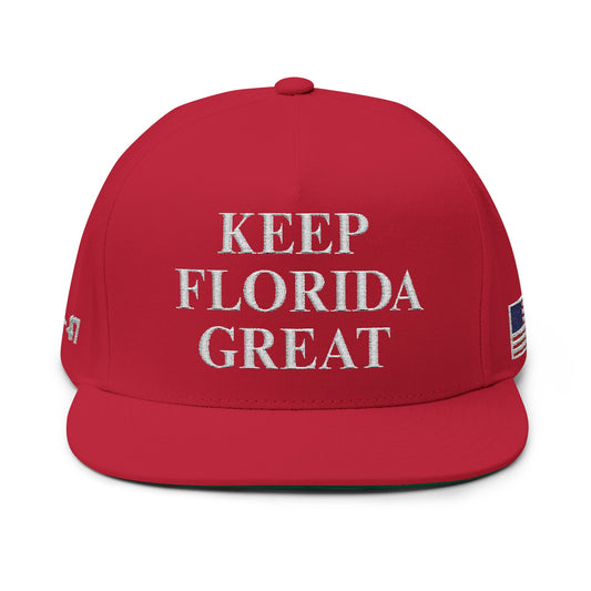 MAGA - Flat Bill Cap with 'Keep Florida Great' Embroidery, Adjustable Snapback Hat, Gift for Florida Fans, Casual Summer Accessory, Trendy [...]