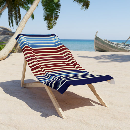 Stars, Stripes & Sunburns – Vintage Americana Beach Towel - Vibrant Tropical Beach Towel