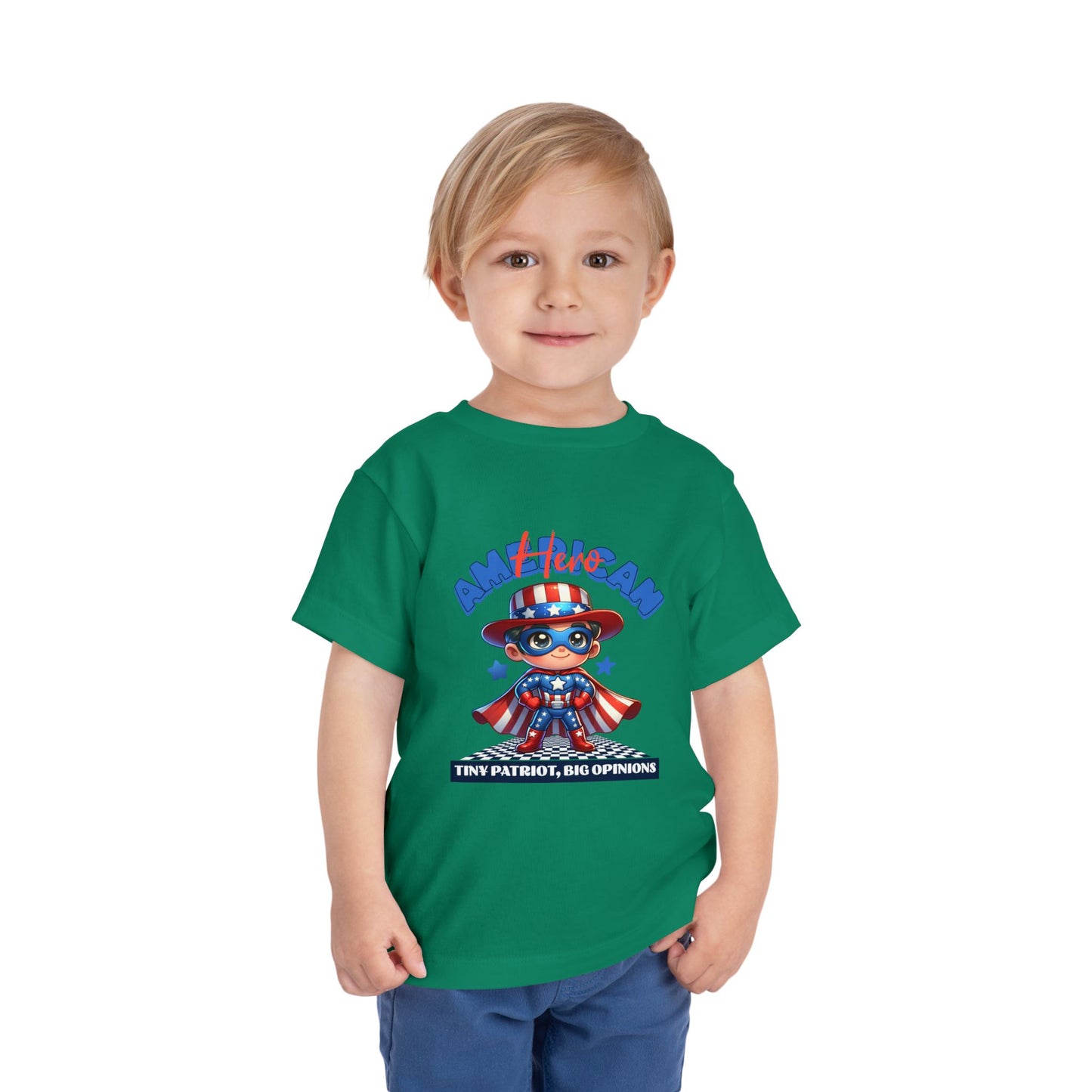 Superhero Toddler Tee - 'American' Design for Kids, Fun Patriotic Shirt for Independence Day, Fourth of July, Birthday Parties, Cute [...]