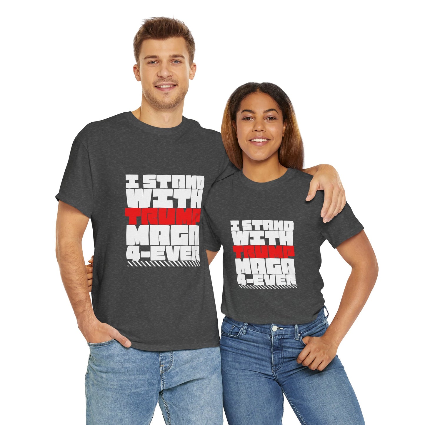Unisex Heavy Cotton Tee - "I Stand With Trump MAGA Forever" Statement Shirt, Political Apparel, Election Wear, Gift for Supporters, [...]