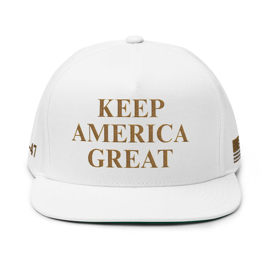 MAGA - Keep America Great Flat Bill Cap | Stylish Embroidered Hat for Gatherings, Political Events, Casual Wear, Gifts, Outdoor Activities