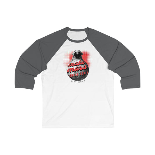 Make Mars Great Again Unisex Baseball Tee - Trendy 3/4 Sleeve Shirt for Casual Style