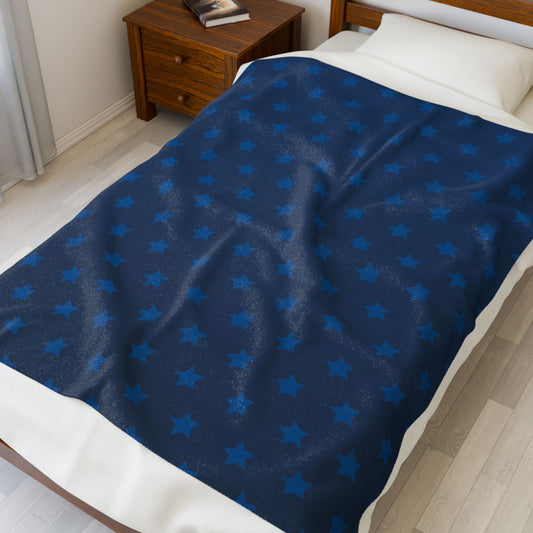 Silent Stars Blanket, Plush Cozy Blanket, Independence Day Decor, Gift for Patriots, Soft Blanket for Home