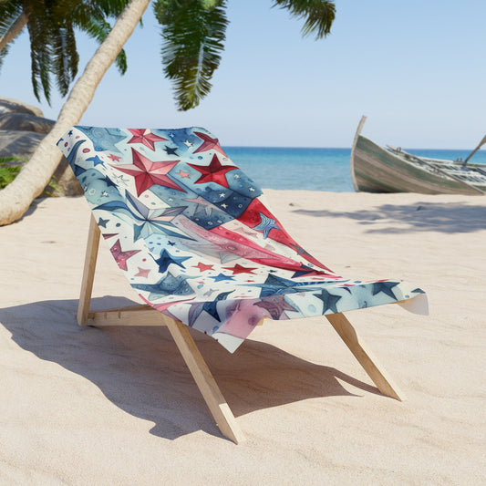 Old Glory & Chill – Vintage Stars & Stripes Beach Towel, Summertime Pool Accessory