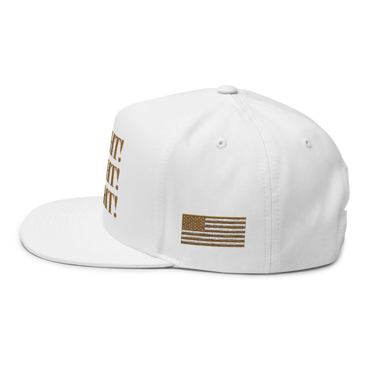 MAGA - FIGHT! Motivational Flat Bill Cap, Embroidered Snapback Hat for Sports Lovers, Gift for Athletes, Cap for Competitions, Trendy Streetwear