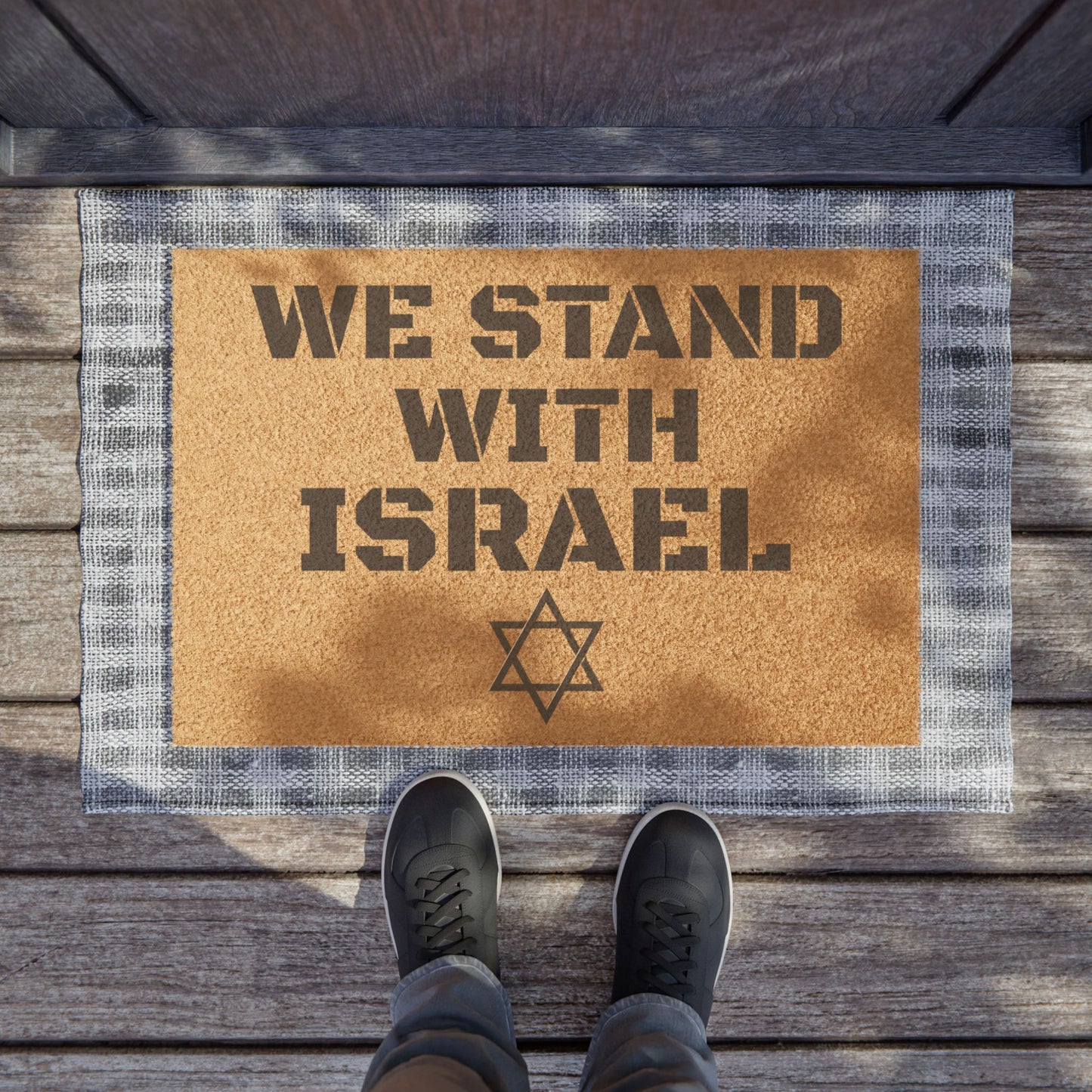 "We Stand With Israel" - Welcome Doormat - Funny Home Décor, Unique Gift, Personal Touch for Home, Housewarming, and Parties