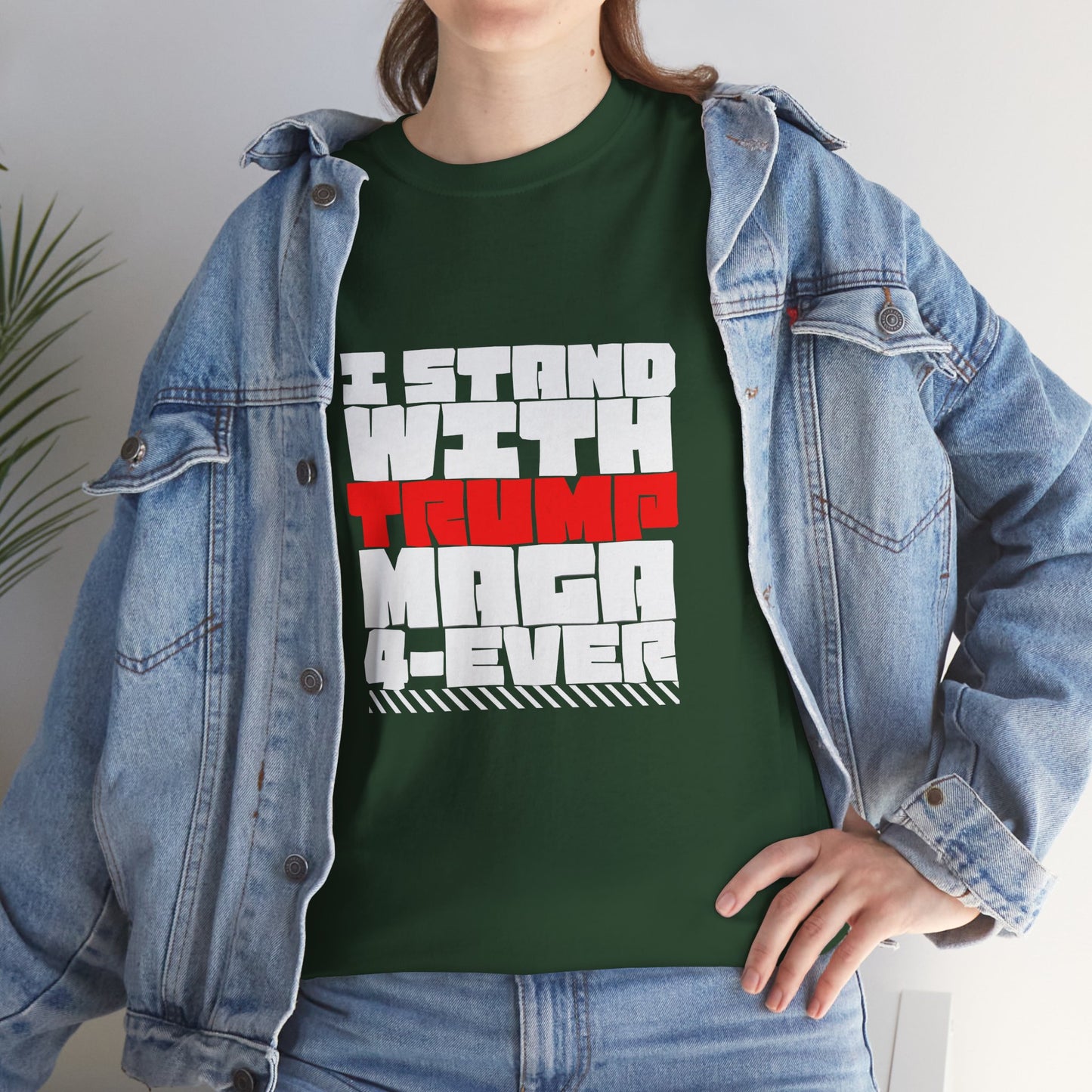 Unisex Heavy Cotton Tee - "I Stand With Trump MAGA Forever" Statement Shirt, Political Apparel, Election Wear, Gift for Supporters, [...]