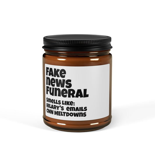 Fake News Funeral Scented Soy Candle - Funny Gifts - Political Humor - MAGA