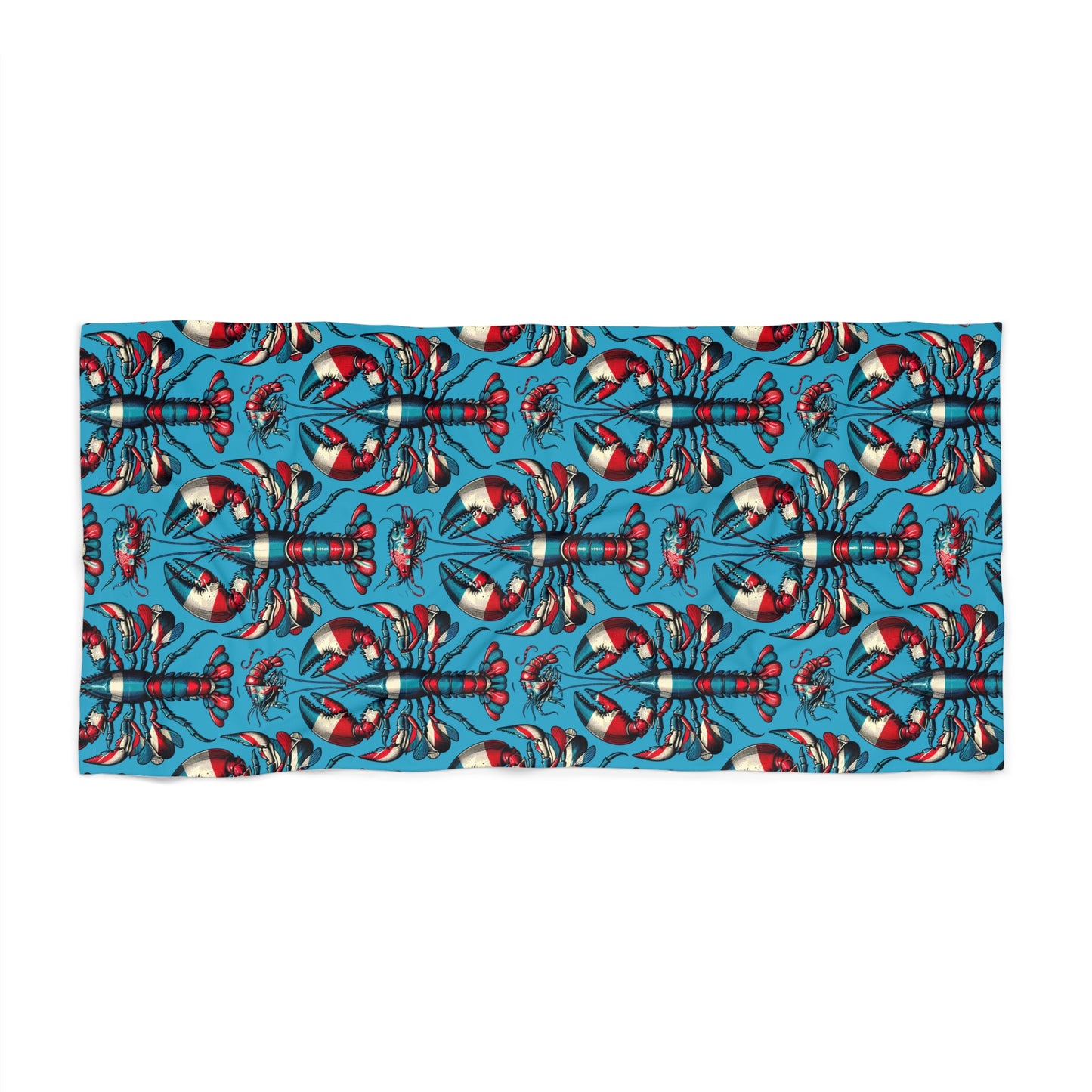 Claws of Freedom – Vintage Lobster Beach Towel – Vintage Americana Beach Towel - Vibrant Tropical Beach Towel