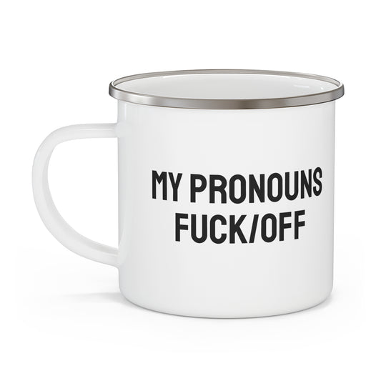 My Pronouns Are F*/OFF Tin Mug - Sassy Enamel Camping Mug - Perfect for Outdoor Adventures, Gifts for Camping Enthusiasts, Funny Mug for Coffee Lovers, Liberal Humor [...]