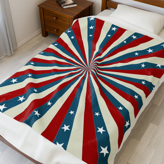 STAR-SPANGLED SHOWSTOPPER Blanket, Plush Cozy Blanket, Independence Day Decor, Gift for Patriots, Soft Blanket for Home