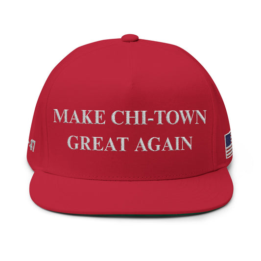 MAGA - Flat Bill Cap - "Make Chi-Town Great Again" - Trendy Streetwear Hat for Fashion Lovers, Baseball Cap, Gift for Chicago Fans, Unisex Apparel