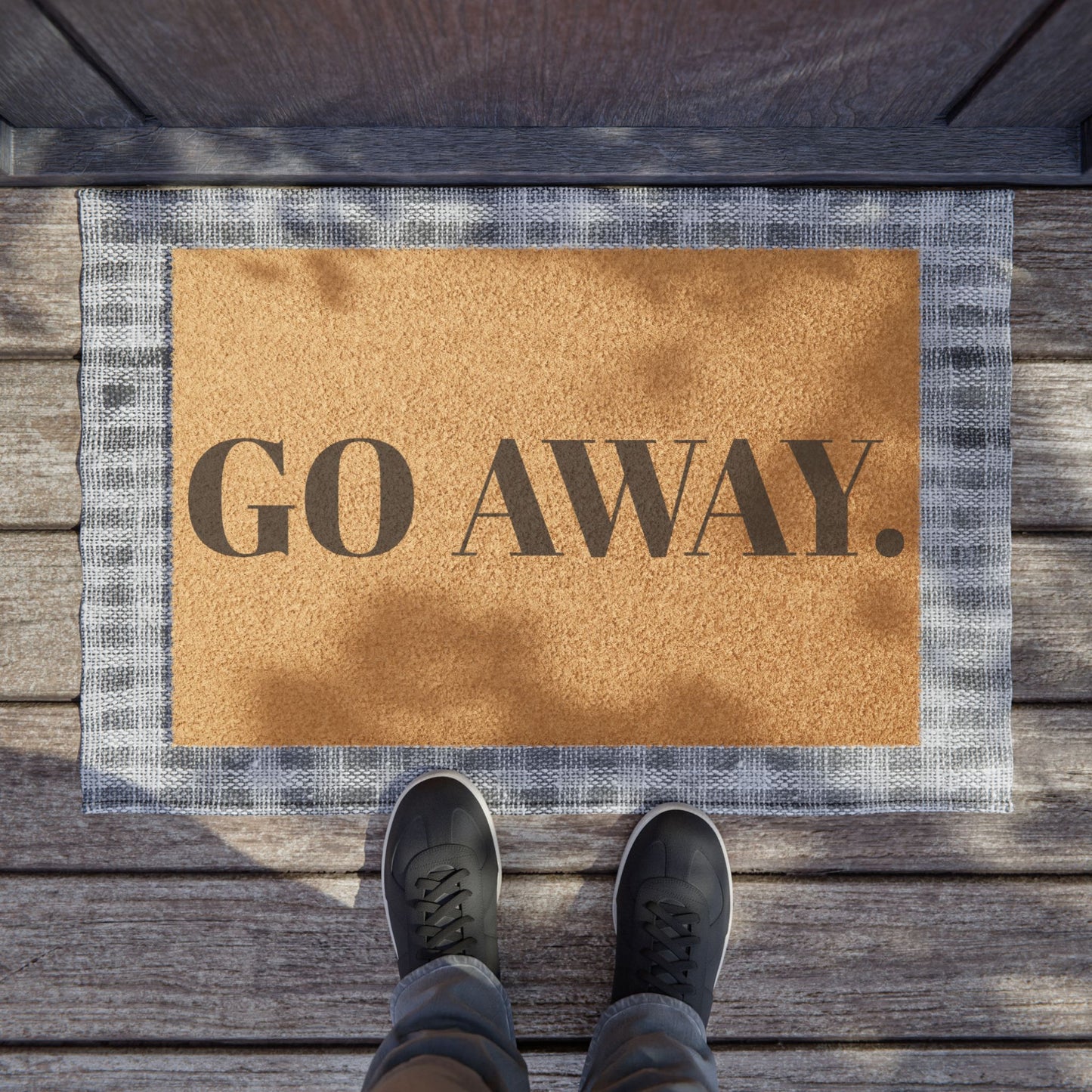 "GO AWAY" - Welcome Mat - Funny Home Décor, Unique Gift, Personal Touch for Home, Housewarming, and Parties