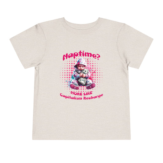 Toddler Tee with 'Naptime? More Like Capitalism Recharge' Design - Cute Kids Shirt, Funny Toddler Apparel, Birthday Gift, Everyday [...]